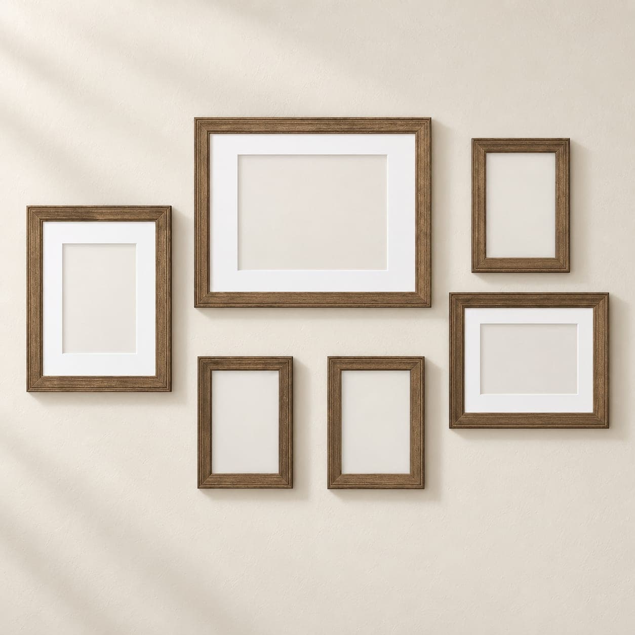 Bordeaux Gallery Frame Kit Set of 6 Natural Rustic Brown