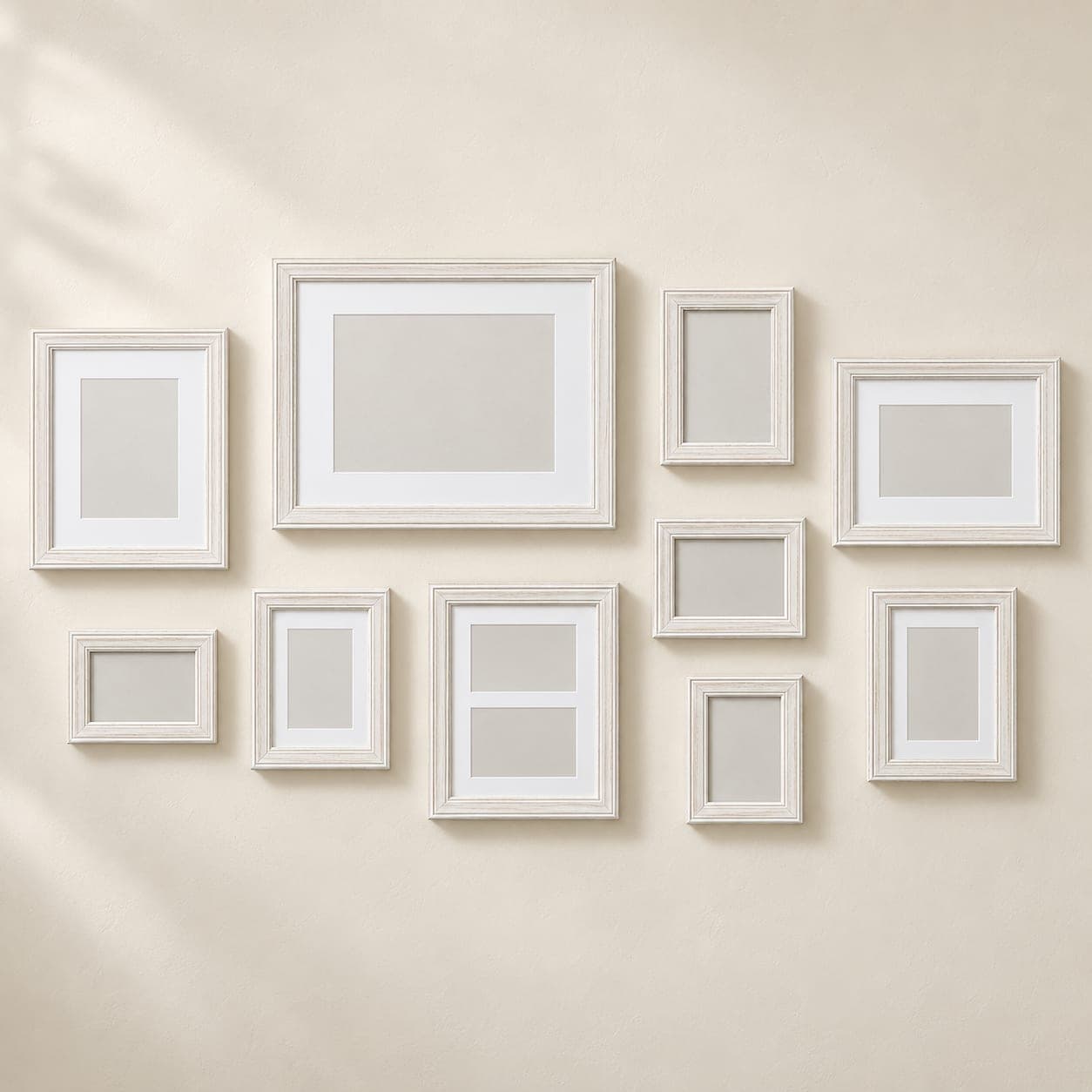 Bordeaux Gallery Wall Kit Set of 10 White-Wash