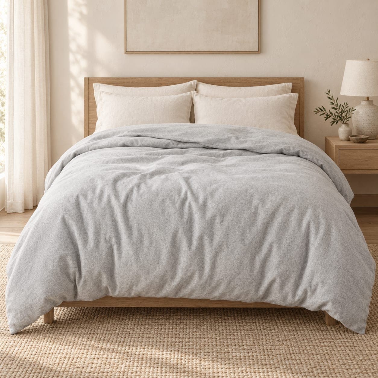 Cloud Brushed Organic Flannel Duvet Cover, view 2
