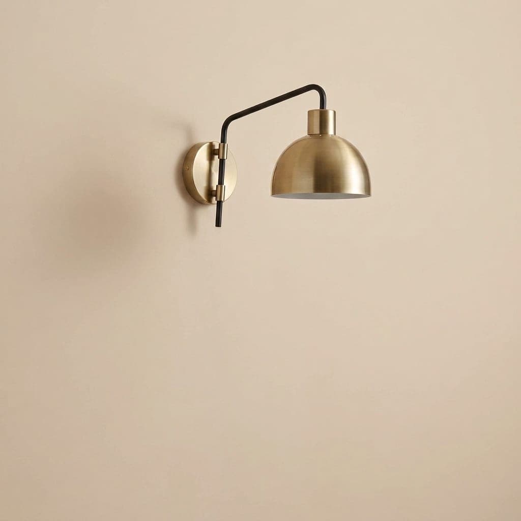 Dimitri 1-Light Plug-In or Hardwire Sconce Antique Brass