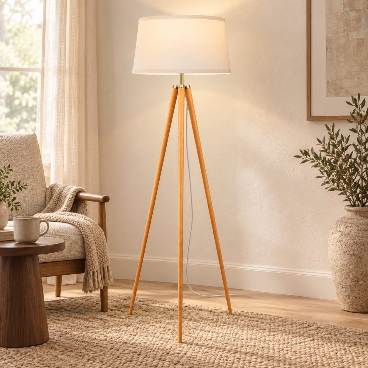 Eden Tripod Floor Lamp Havana Brown, view 2