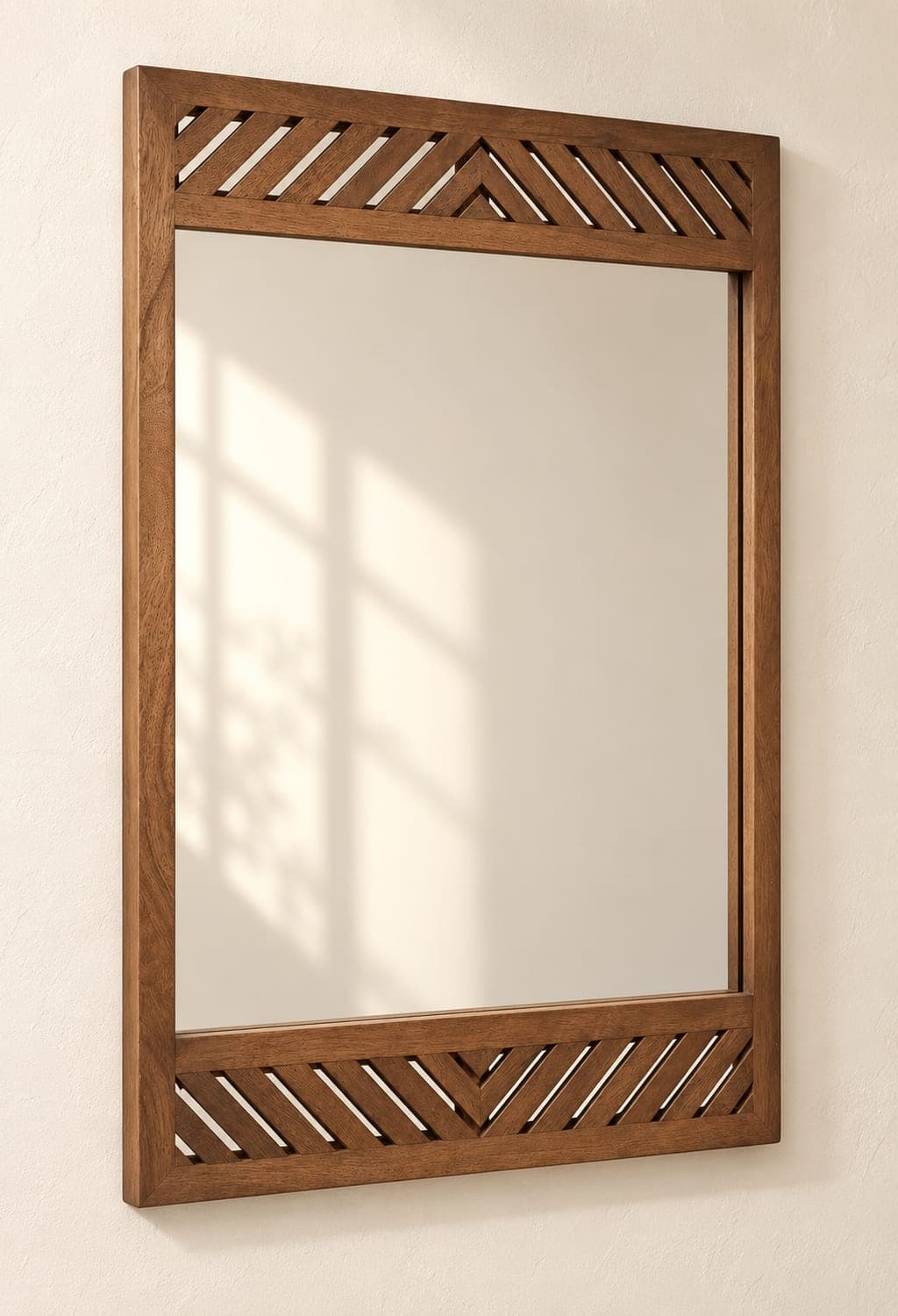 Mezzeta Wood Chevron Mirror, 24 × 36
