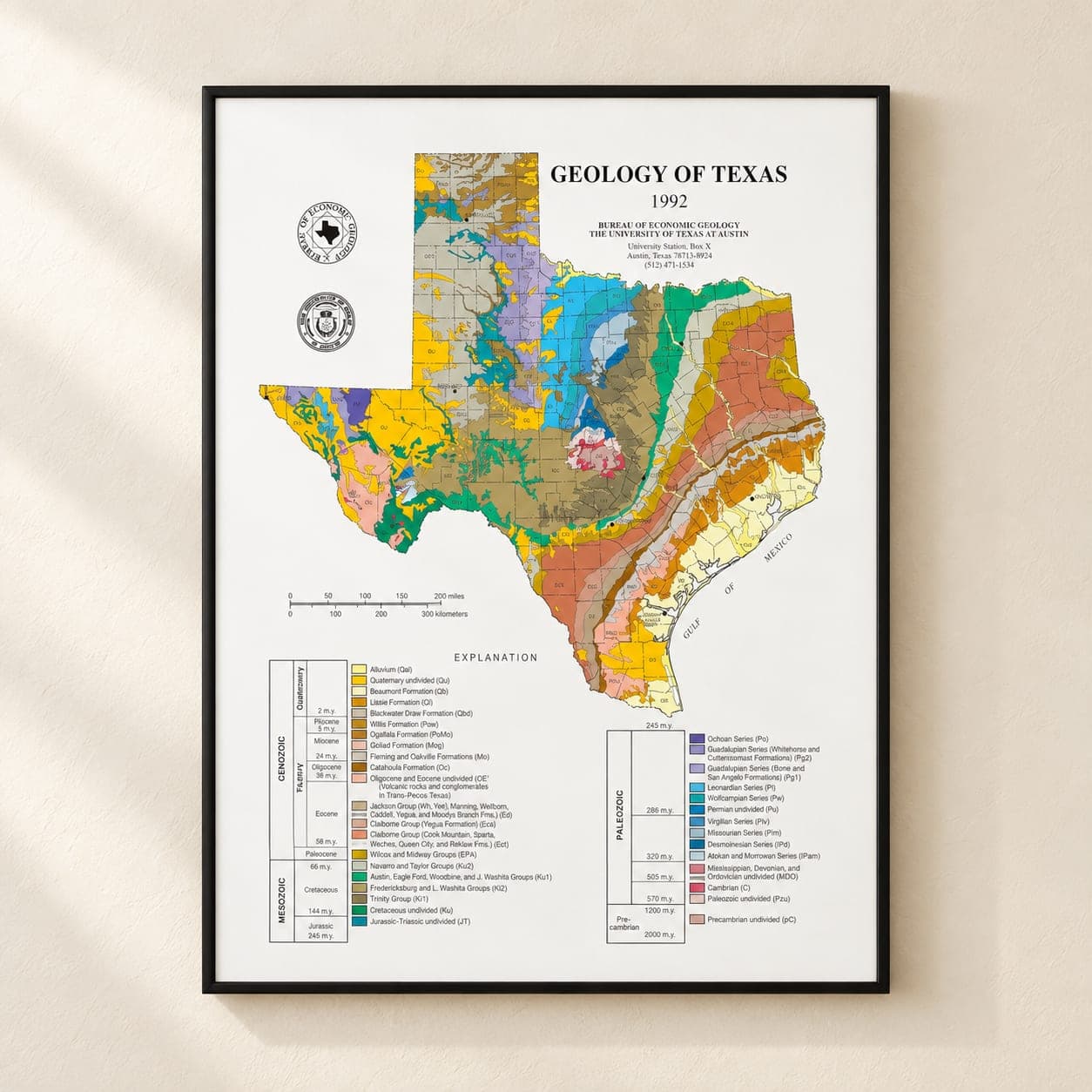 Texas Geologic Map Print