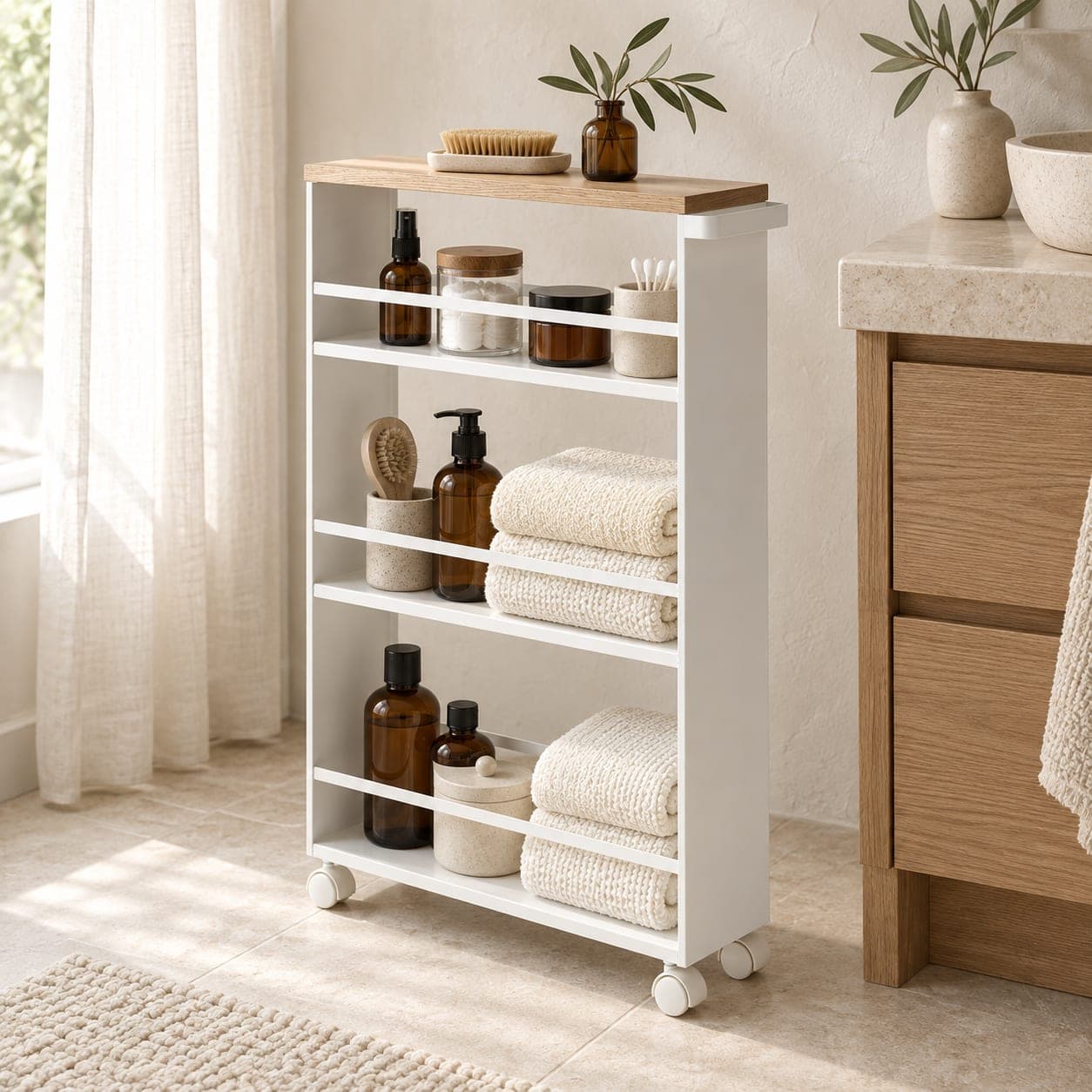 Tower Rolling Slim Storage Cart, view 2