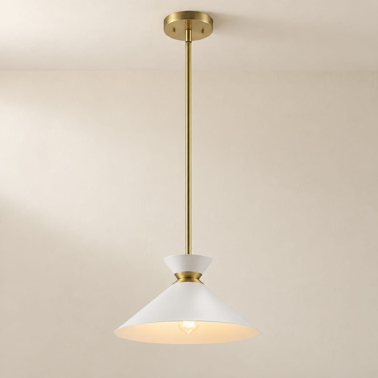 Vivienne Frosted Glass Pendant Brass
