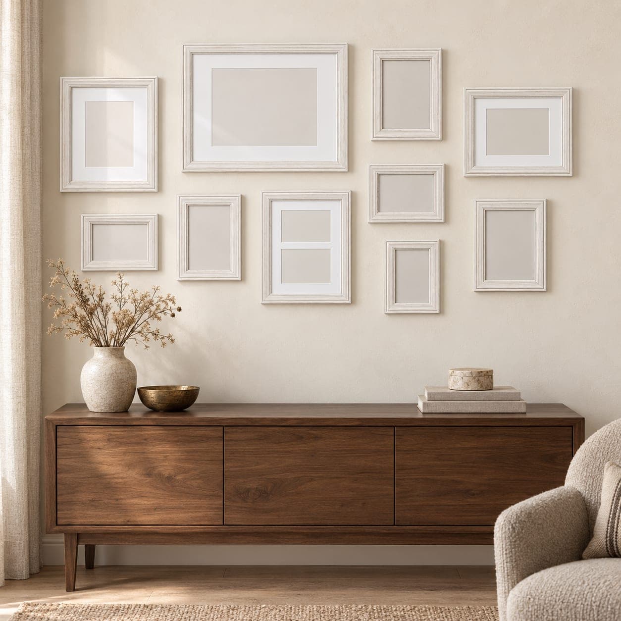 Bordeaux Gallery Wall Kit Set of 10 White-Wash, view 2