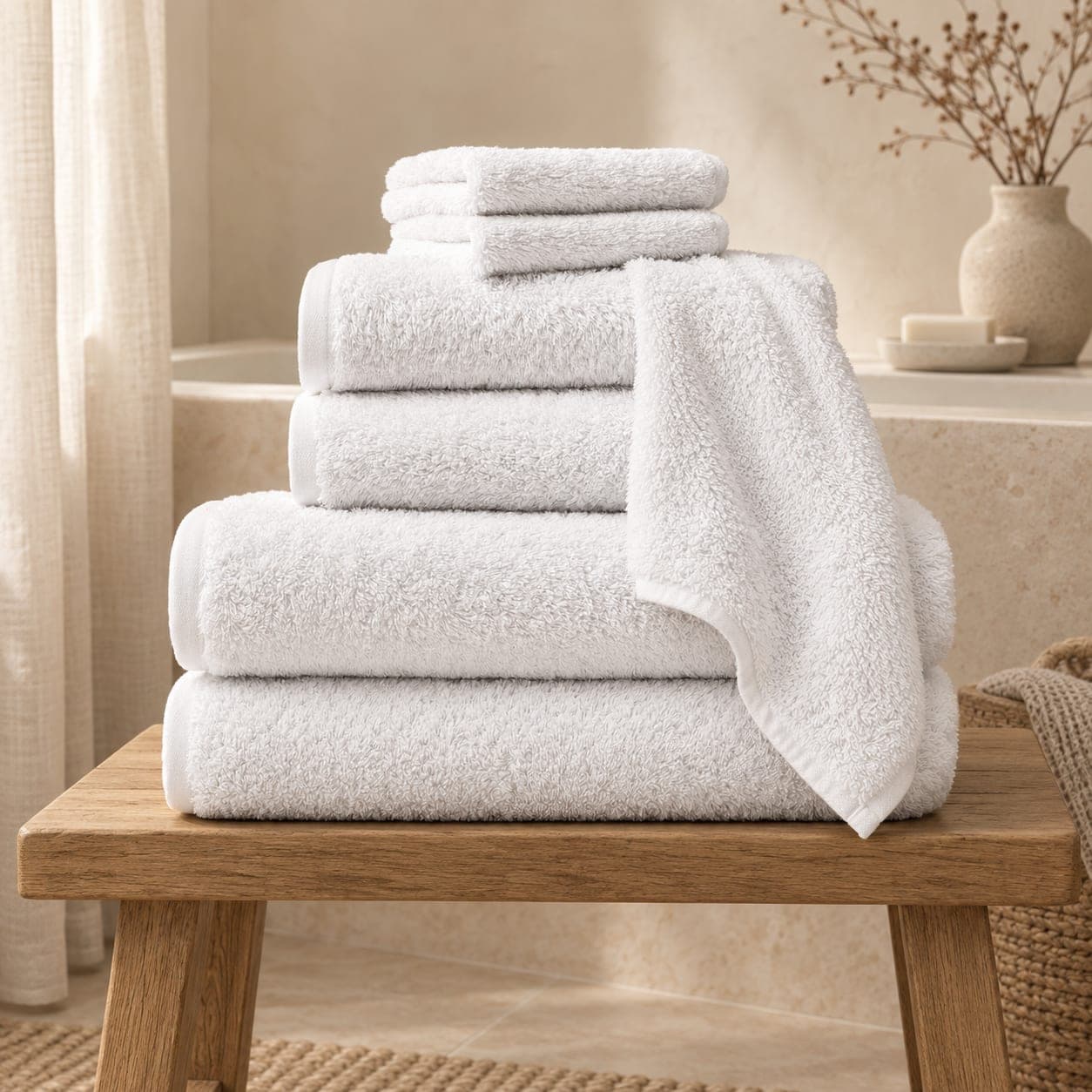 Cloud Loom Organic Towel Set 6-Piece Alpine White, view 2