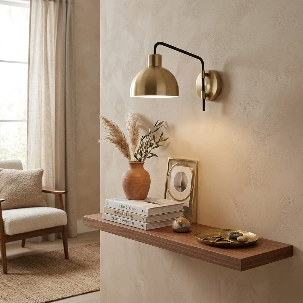 Dimitri 1-Light Plug-In or Hardwire Sconce Antique Brass, view 2