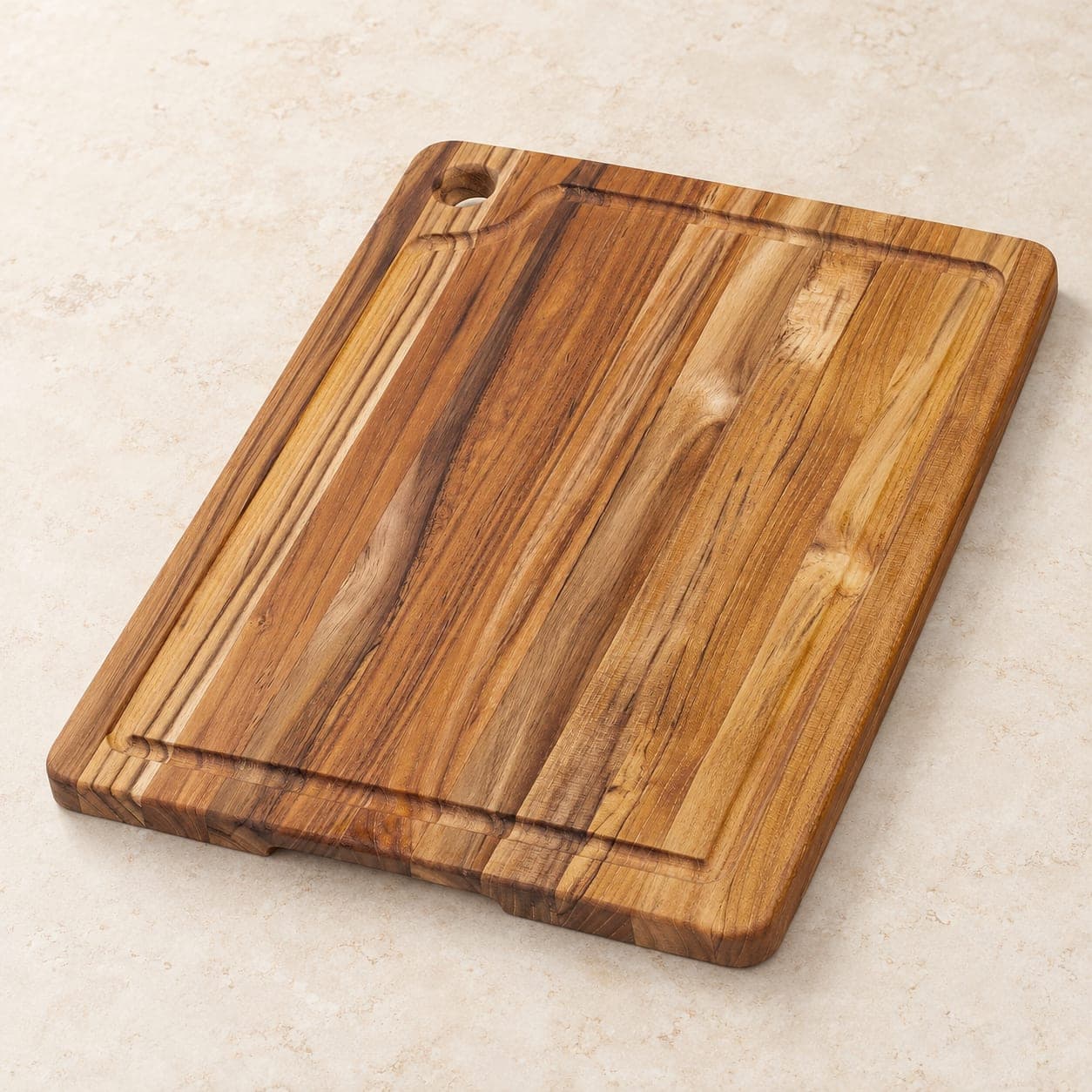 Edge Grain Teak Cutting Board with Juice Groove