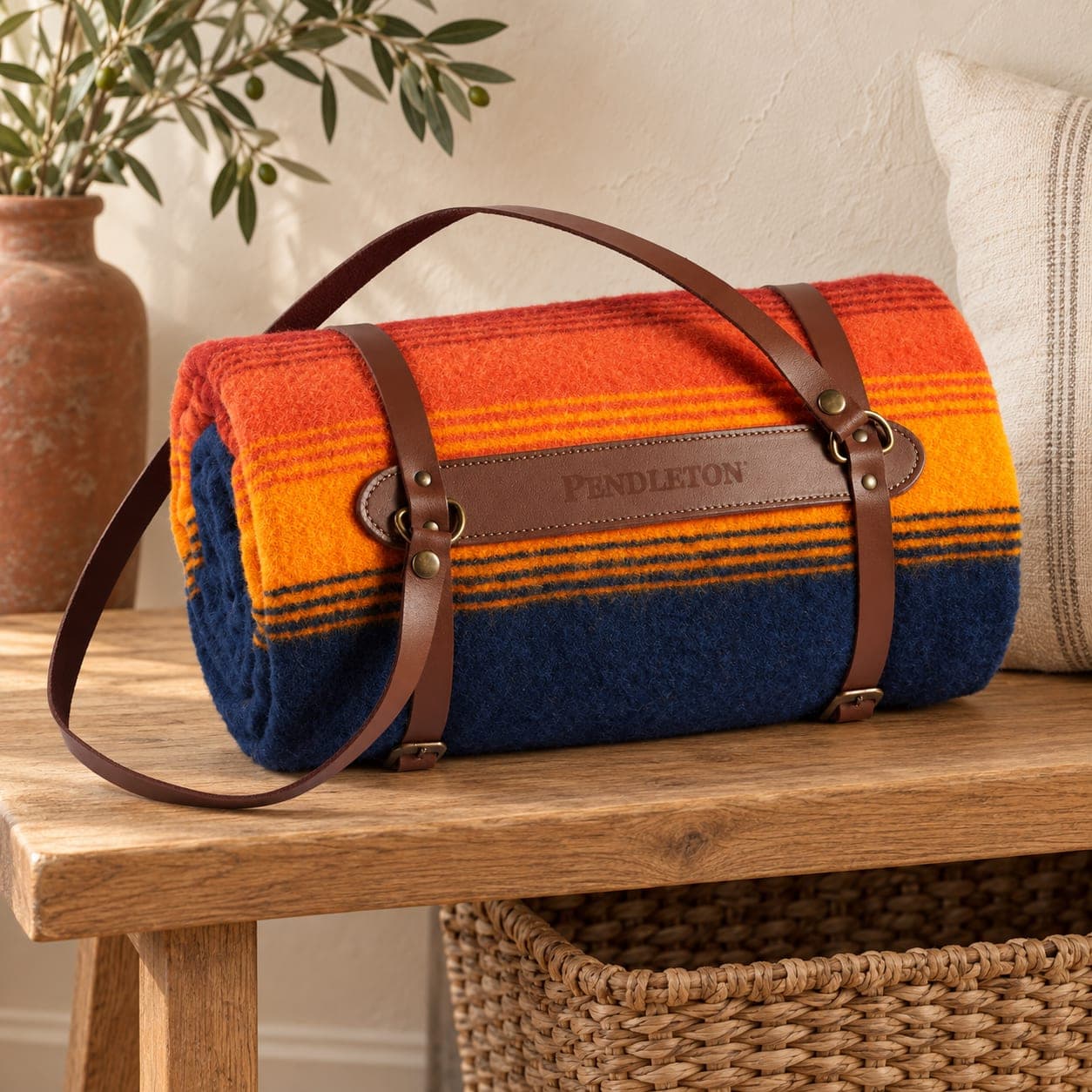 National Park Throw with Leather Carrier, view 2
