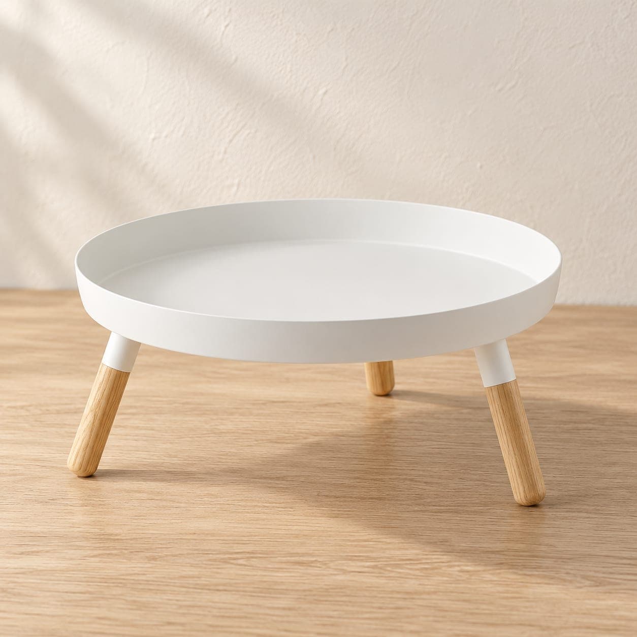 Pedestal Tray with Wooden Legs