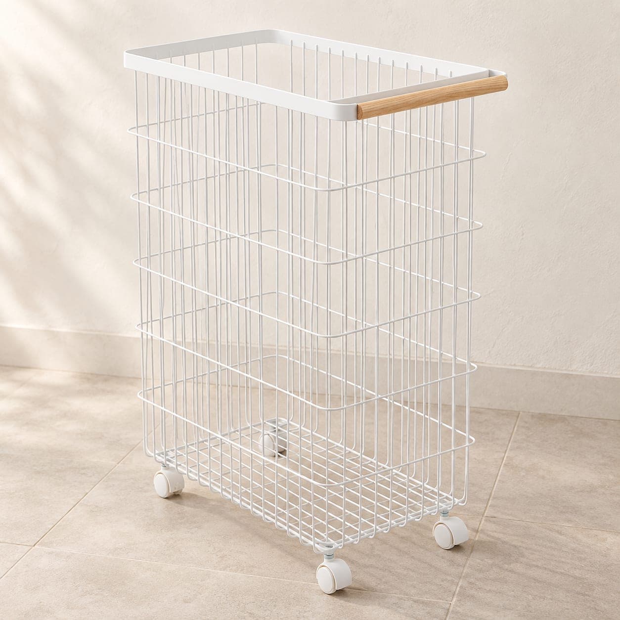 Slim Wire Rolling Laundry Hamper