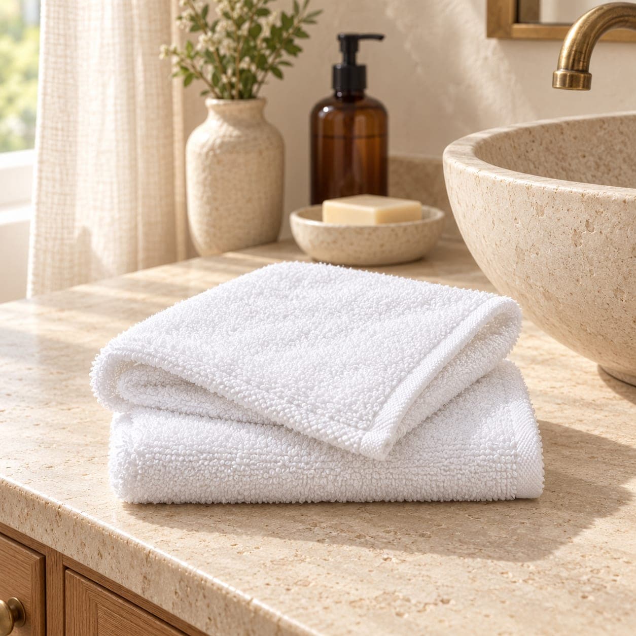 Super-Plush Turkish Cotton Bath Towels Set of 2 White, view 2